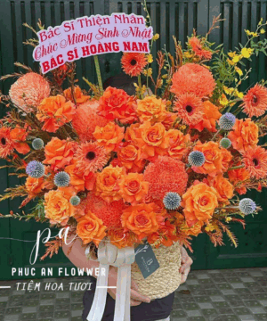 giỏ hoa chúc mừng sinh nhật đẹp, giỏ hoa tông cam sang trọng, hoa hồng cam chúc mừng sinh nhật, giỏ hoa chúc mừng thành công, hoa chúc mừng bác sĩ ý nghĩa, giỏ hoa tươi nổi bật, hoa chúc mừng sang trọng hiện đại