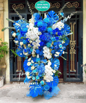 kệ hoa chúc mừng tôn xanh lam cao cấp - Hoa Tươi Phúc An