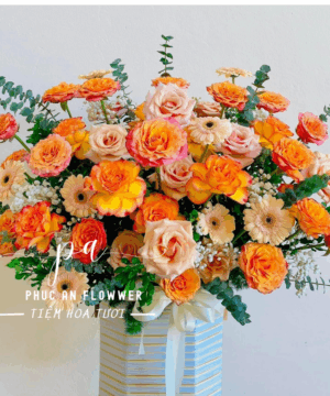 Giỏ hoa chúc mừng, tặng sinh nhật, tặng mẹ, tặng vợ, tặng người yêu nhân ngày kỉ niệm - Hoa Tươi Phúc An