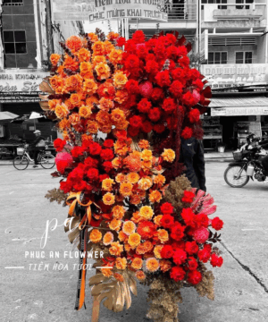 kệ hoa khai trương cao cấp 2 tầng mix - Hoa Tươi Phúc An