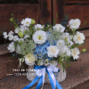 giỏ hoa sinh nhật trắng xanh cẩm tú cầu nhẹ nhàng sang trọng - Hoa Tươi Phúc An