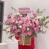 Giỏ hoa khai trương hồng sang trọng chúc mừng hồng phát - Hoa Tươi Phúc An