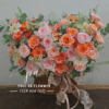giỏ hoa hồng cam hồng pastel phong cách tự nhiên sang trọng tặng sinh nhật chúc mừng rực rỡ - Hoa Tươi Phúc An