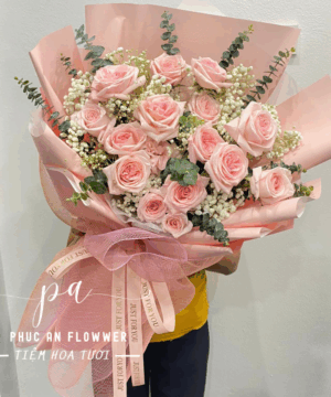 bó hoa hồng phấn đẹp, hoa hồng pastel tặng sinh nhật, bó hoa hồng phấn sang trọng, hoa tặng người yêu dịu dàng, bó hoa hồng phấn kèm baby trắng, hoa tươi lãng mạn, bó hoa hồng đẹp ý nghĩa
