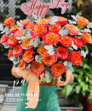 giỏ hoa cao cấp phù hợp tặng khai truong chúc mùng, sinh nhật, tặng công ty, doanh nghiệp, đối tác - Hoa Tươi Phúc An
