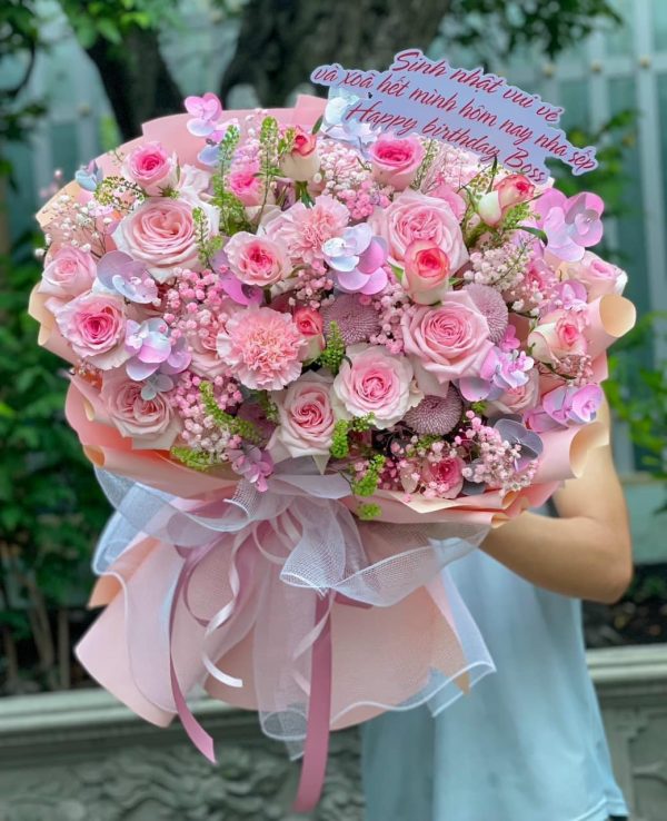 bó hoa dẹp tại shop hoa tươi nha trang