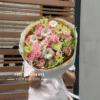 bó hoa hồng pastel đồng tiền trắng thanh lịch