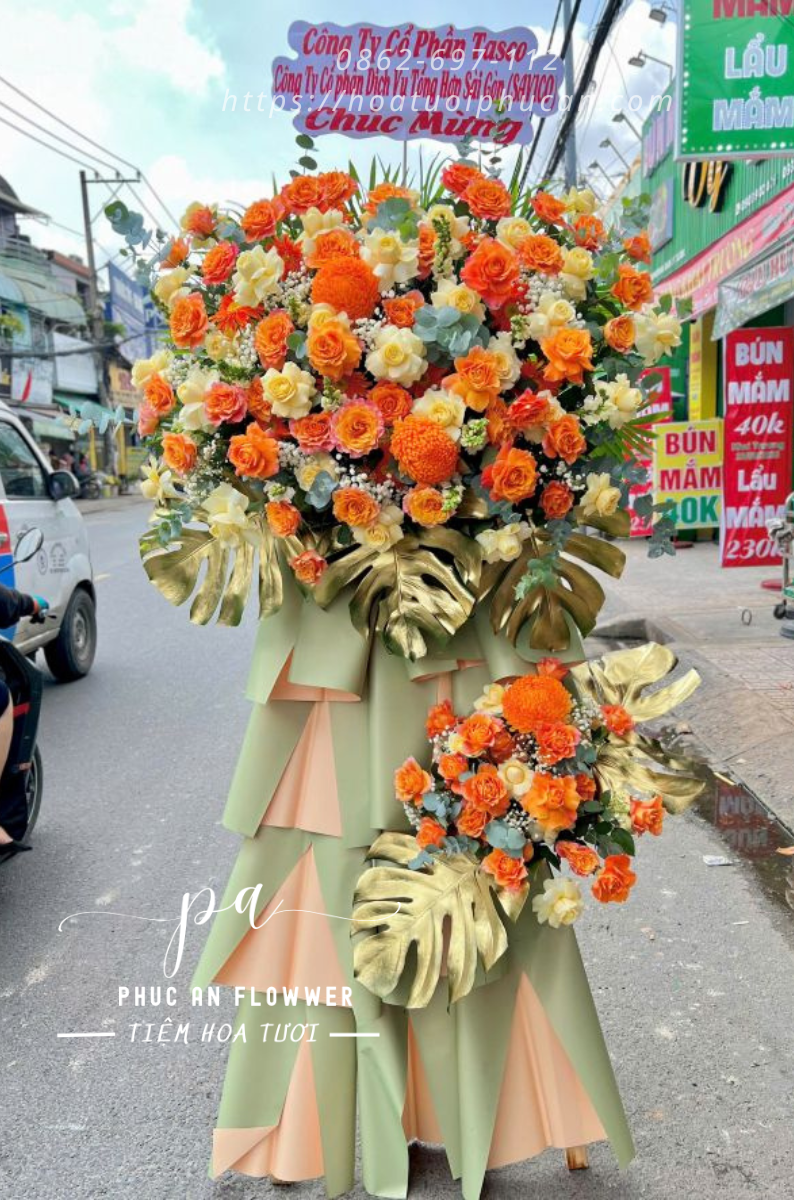 kệ hoa khai truong tông cam