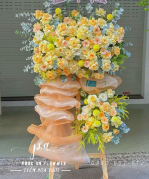 kệ hoa khai trương 2 tầng