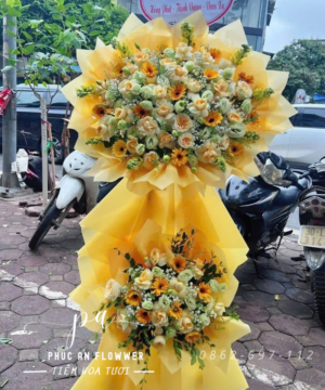 kệ hoa khai trương vàng