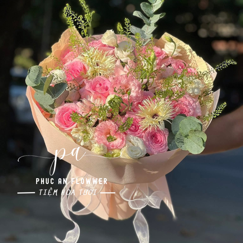 Shop hoa Tam Nông Đồng Tháp – bó hoa tươi tone hồng Phúc An