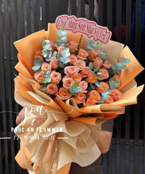 Shop hoa phường Thành Nhất Đắk Lắk - bó hoa hồng cam Phúc An