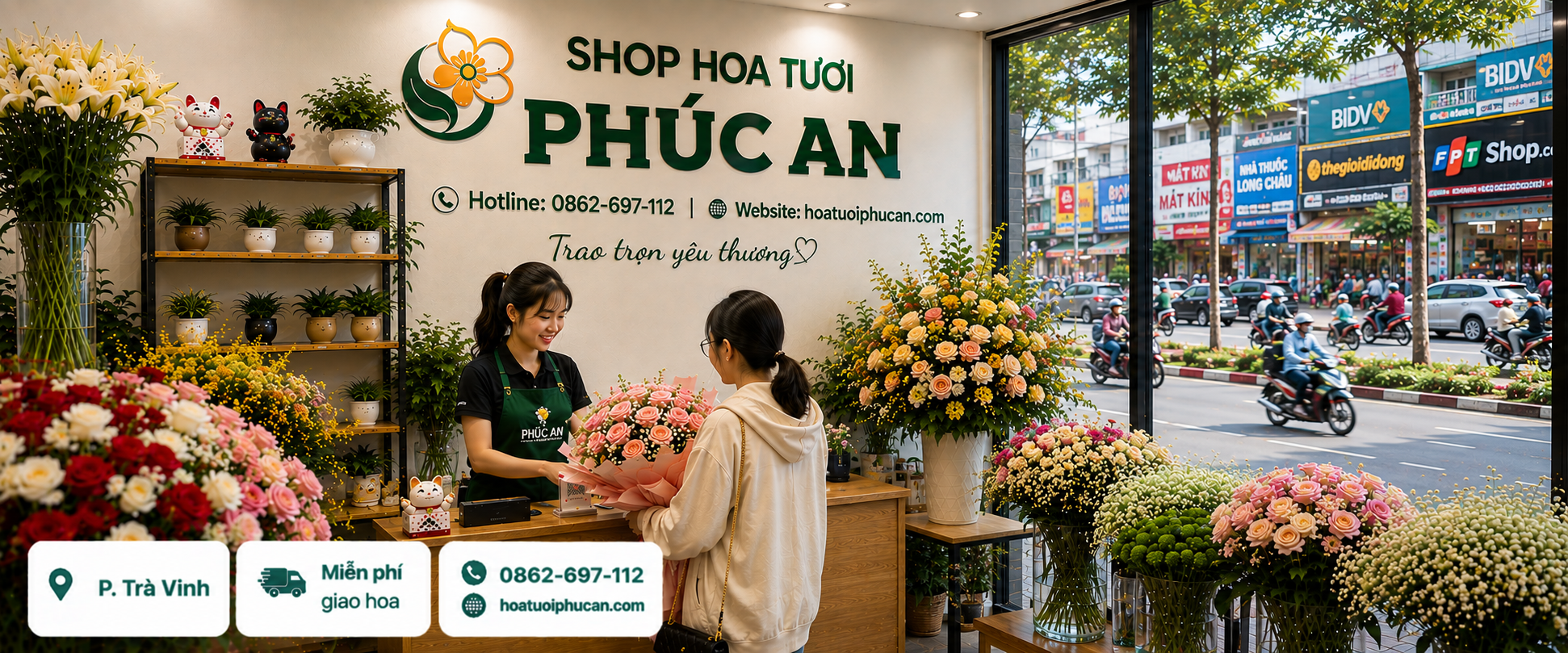 shop hoa tươi trà vinh